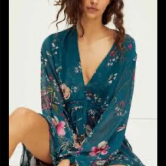 Free people NWT cherry blossom mini dress Large - Picture 1 of 10